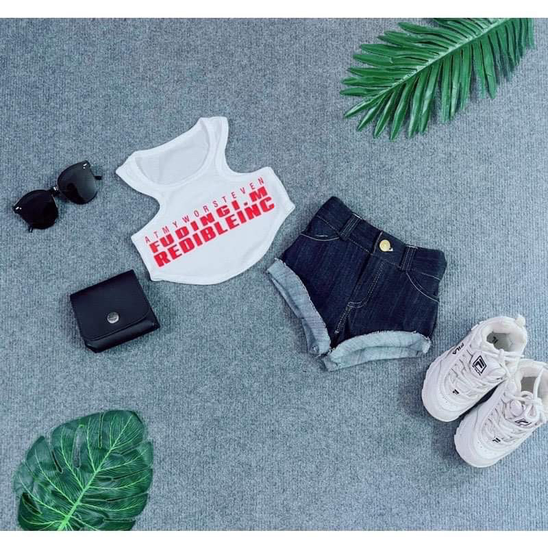 Set Áo Thun Quần Jean Xinh Bé Gái 2 Màu