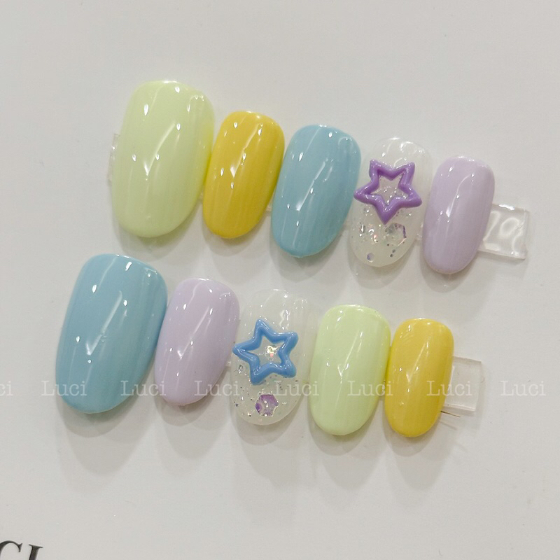 Móng úp thủ công L039 mùa hè  pastel xinh xắn