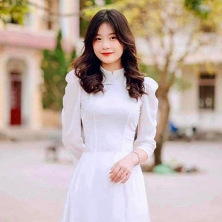 Áo dài trắng cách tân tay vai bồng lụa xước 4 tà cổ vuông đính ngọc đẹp