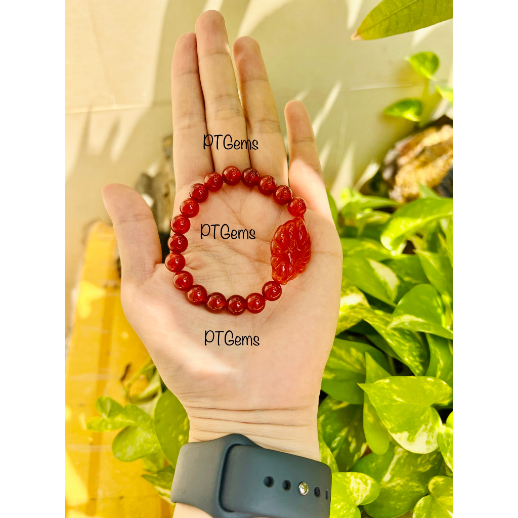 TẶNG KÈM QUÀ - Vòng Tay Hồ Ly Chúa đá Mã Não thiên nhiên may mắn cho đủ mệnh -PTGems