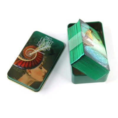 Bộ Bài The Light Seer's Tarot Hộp Thiếc Mạ Cạnh Xanh Lá 78 Lá B360