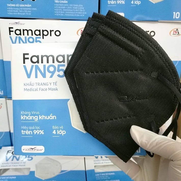 Sỉ 1 Thùng 50 hộp  VN95  Khẩu trang y tế N95 kháng khuẩn 4 lớp Famapro- tân bình