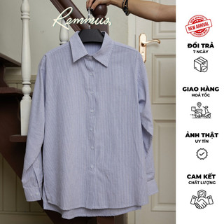 Áo sơ mi bền vững - Sơ Mi Mochi kẻ sọc chất cotton chống nhăn xù màu pastel Remmus dành cho nữ