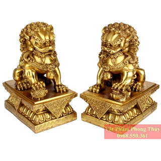 Cặp kỳ lân nghê đồng kích thước 10x6cm - 750g