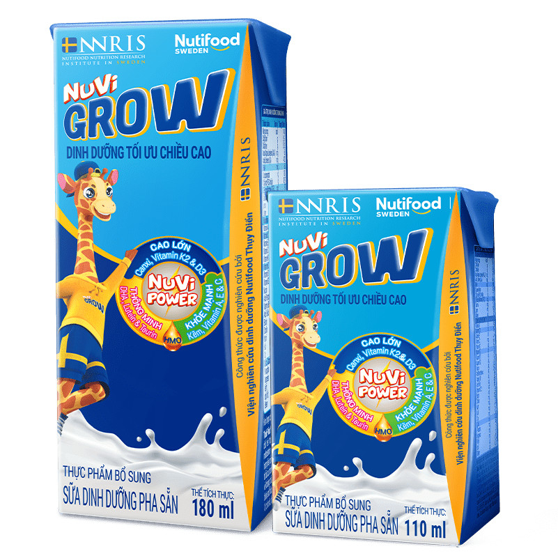 [HSD T9-2024] COMBO 3 LỐC 12 Hộp Sữa Bột Pha Sẵn Nuvi Grow 110ml.