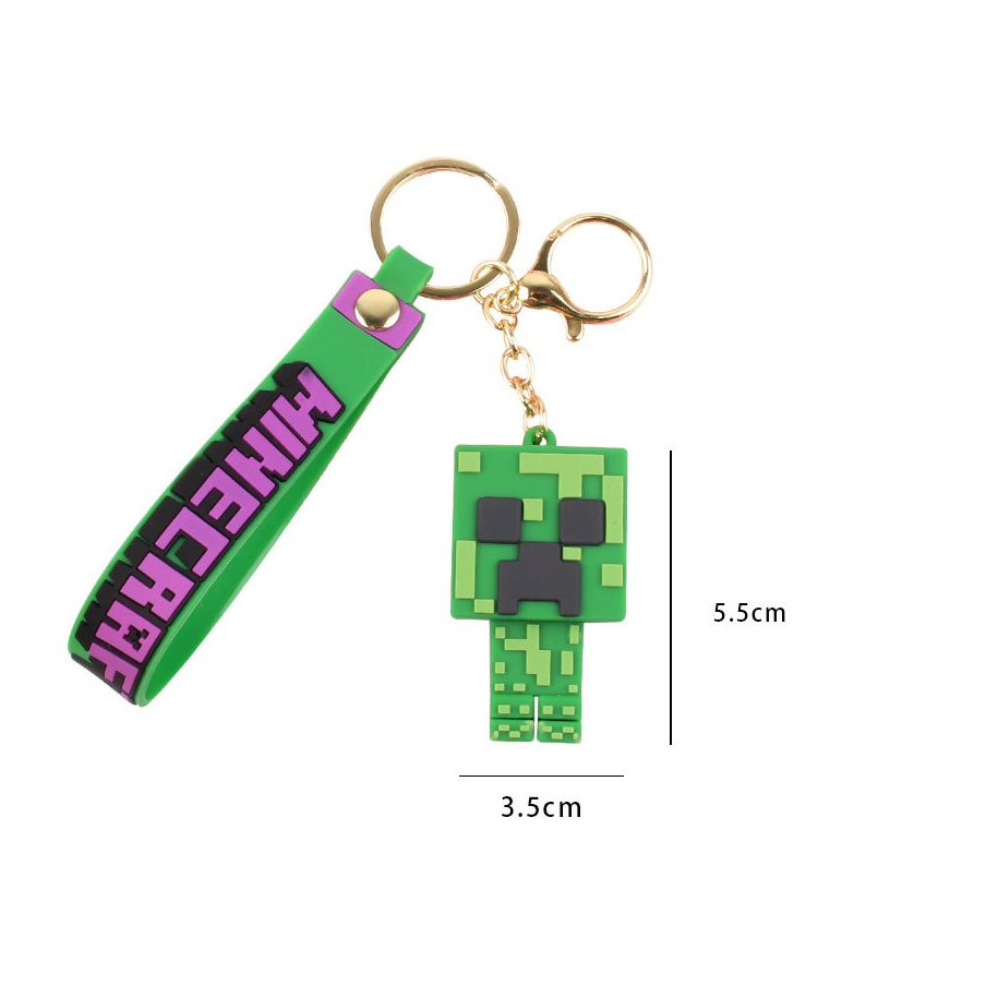 Móc khóa hình nhân vật game minecraft nhựa PVC dễ thương
