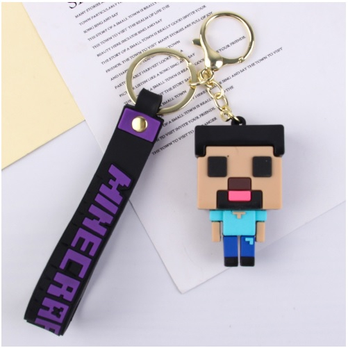 Móc khóa hình nhân vật game minecraft nhựa PVC dễ thương