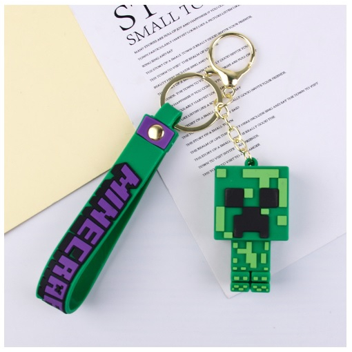 Móc khóa hình nhân vật game minecraft nhựa PVC dễ thương