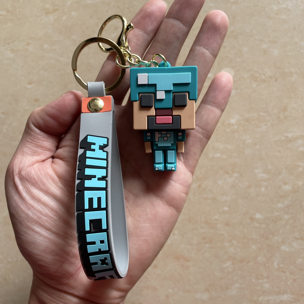Móc khóa hình nhân vật game minecraft nhựa PVC dễ thương