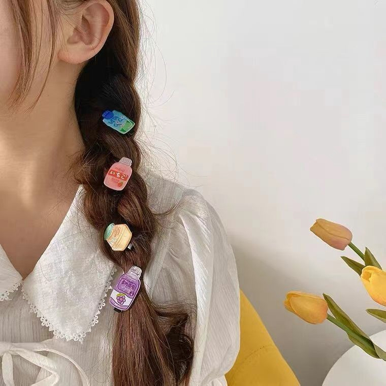 🍒🍒CHERRYKOKO Kẹp Tóc Hình Chai Nước Hoạt Hình Phong Cách Hàn Quốc Dễ Thương