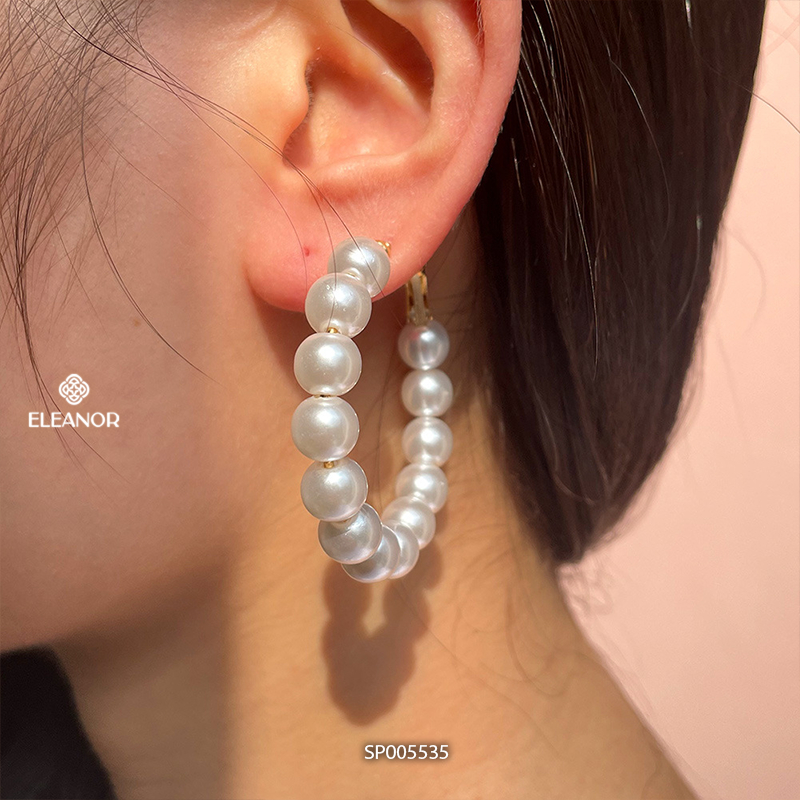 Bông tai nữ chuôi bạc 925 Eleanor Accessories đính ngọc trai nhân tạo phụ kiện trang sức 5535