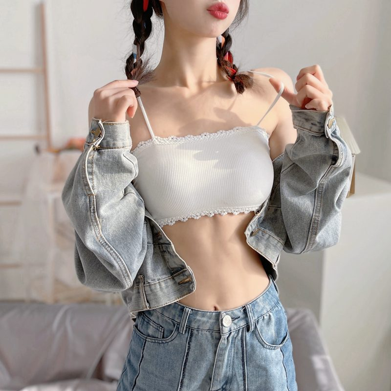 Áo bra nữ cotton viền ren mút mỏng có thể tháo rời BRALUNE, áo ống nữ dây mảnh tôn vòng 1 mã 621 | BigBuy360 - bigbuy360.vn