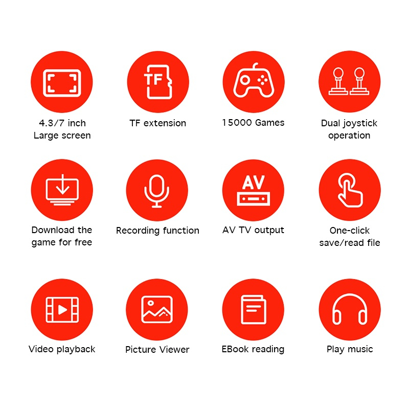 Máy Chơi Game X7, Với 900 Trò Chơi Kinh Điển, Màn Hình 4,3 inch, Nghe Nhạc, Xem Phim, Đọc Sách, Bảo Hành 12 Tháng