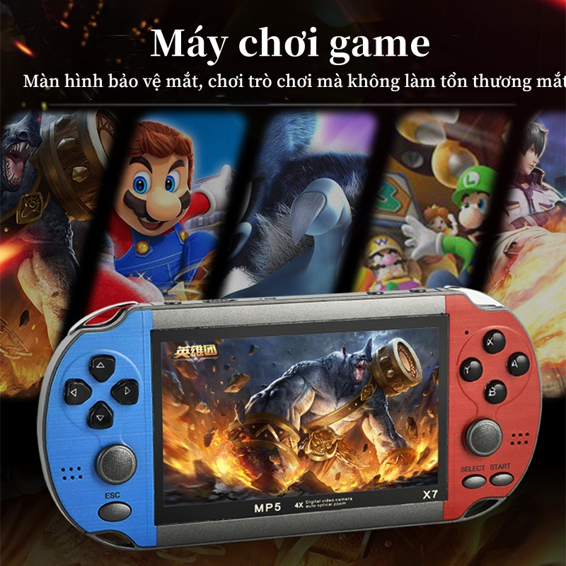 Máy Chơi Game X7, Với 900 Trò Chơi Kinh Điển, Màn Hình 4,3 inch, Nghe Nhạc, Xem Phim, Đọc Sách, Bảo Hành 12 Tháng