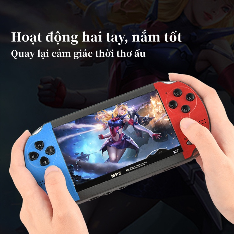 Máy Chơi Game X7, Với 900 Trò Chơi Kinh Điển, Màn Hình 4,3 inch, Nghe Nhạc, Xem Phim, Đọc Sách, Bảo Hành 12 Tháng