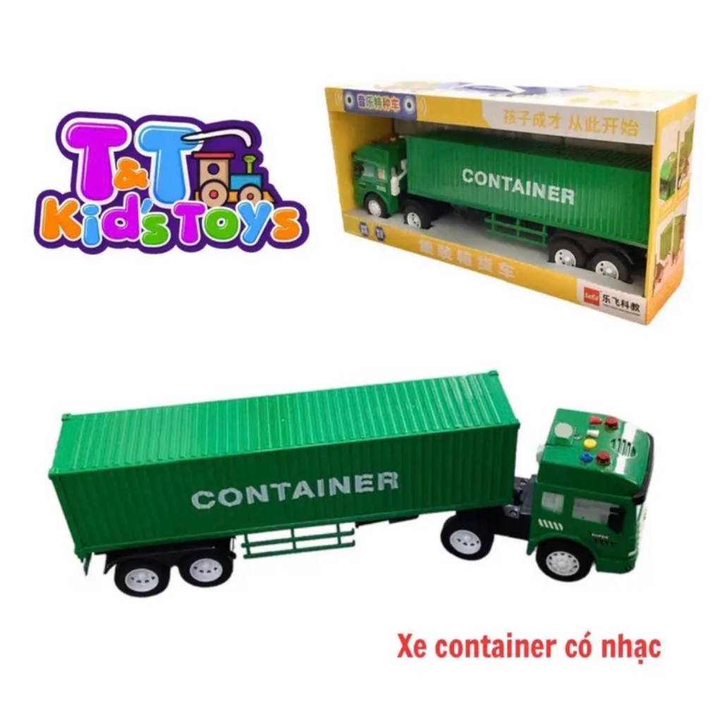 Xe container - có nhạc - Xanh lá