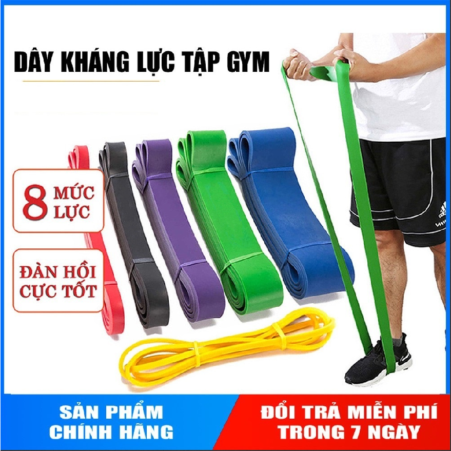 Dây kháng lực tập gym power band đàn hồi cao su tập tay chân mông vai đùi nam nữ - đàn hồi trợ lực kéo xà đơn - dododios