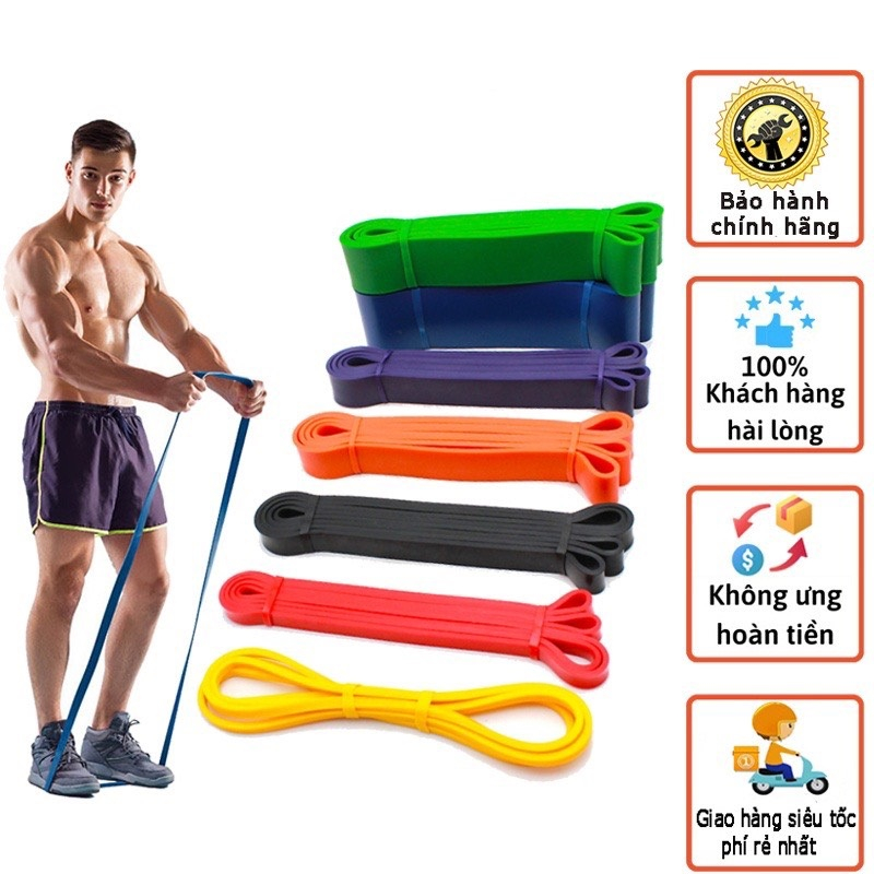 Dây kháng lực tập gym power band đàn hồi cao su tập tay chân mông vai đùi nam nữ - đàn hồi trợ lực kéo xà đơn - dododios