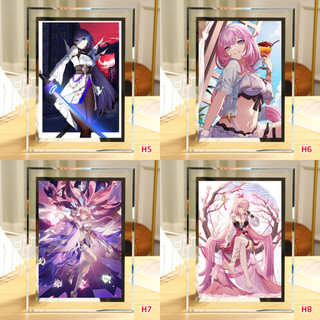 Tranh Kính Để Bàn Honkai Impact 3 (Elysia, Raiden Mei, Yae Sakura)