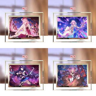 Tranh Kính Để Bàn Honkai Impact 3 (Elysia, Raiden Mei, Yae Sakura)