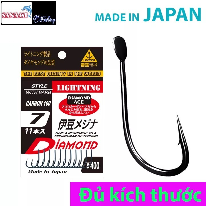 Lưỡi câu cá Lightning Diamond Ace Chính Hãng, Có Ngạnh Cao Cấp - SANAMI FISHING