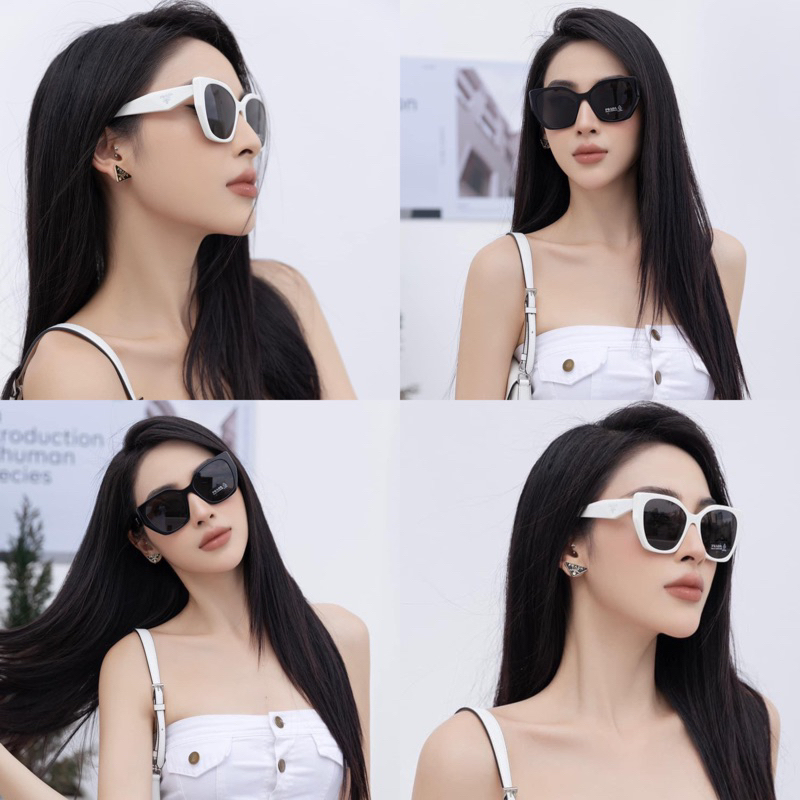 Kính mát mắt xếch Pra.đa gọng oversize,Kính râm mắt mèo tròng UV400 PRA.ĐAA