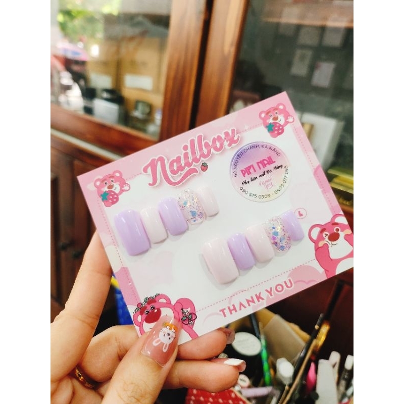 nailbox tím mix nhũ
