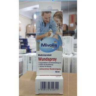 Xịt mivolis wundspray cầm máu và khử trùng vết thương.