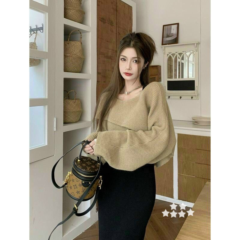 Set bộ váy nữ body 2 dây dáng dài phối áo khoác croptop tone màu sáng nhẹ nhàng, xinh xắn