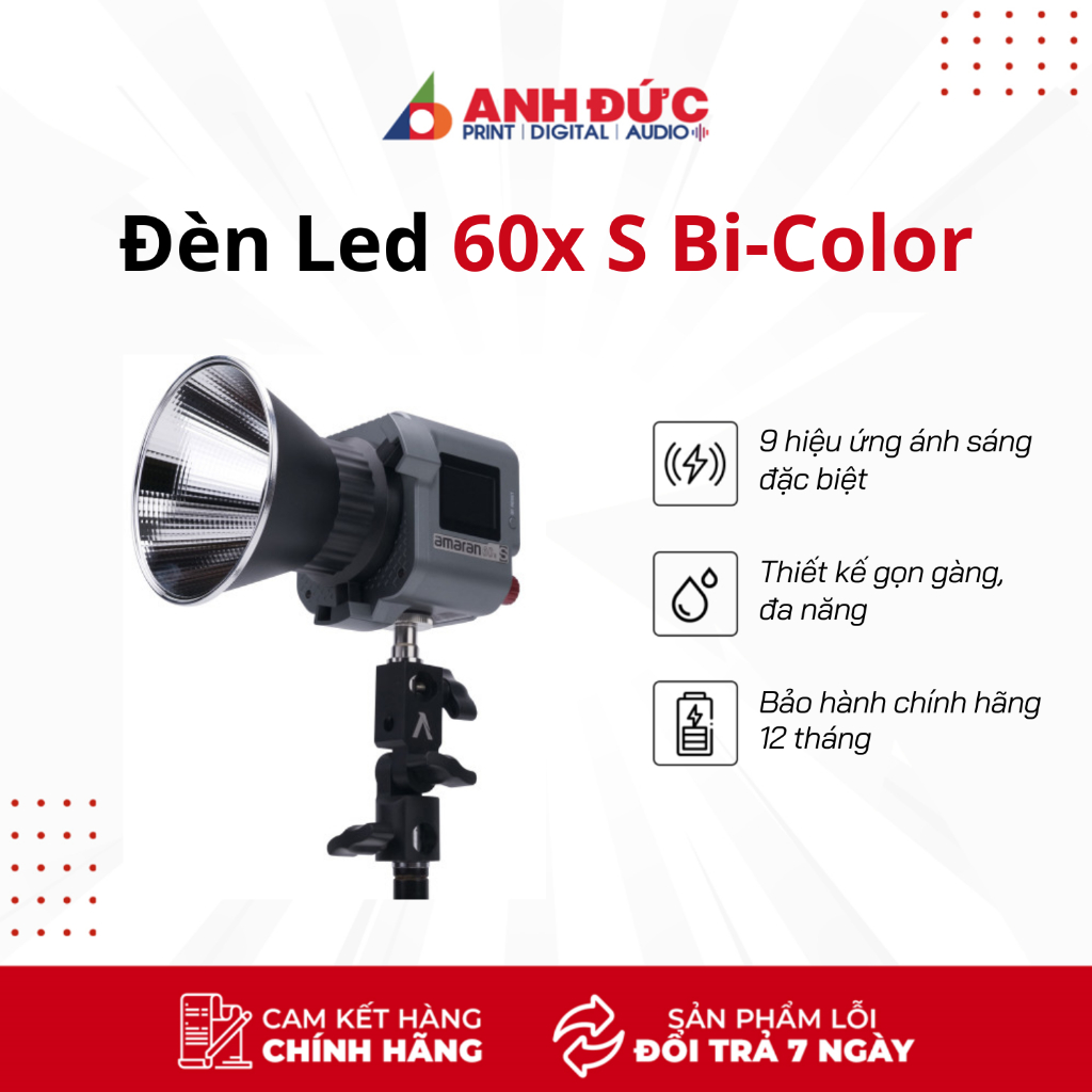 Đèn Led Aputure Amaran COB 60x S Bi-Color - Hàng Chính Hãng
