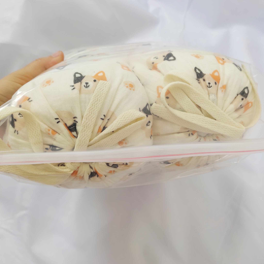 Bộ chặn chống giật mình cho bé vải xô muslin lõi bông hạt cao cấp mèo vàng