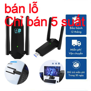 usb bắt wifi cho pc 2 Râu Không Dây AC1300M Băng Tần Kép 5Ghz 2.4Ghz Bộ Chuyển Đổi USB 3.0 Card cho máy tính, laptop
