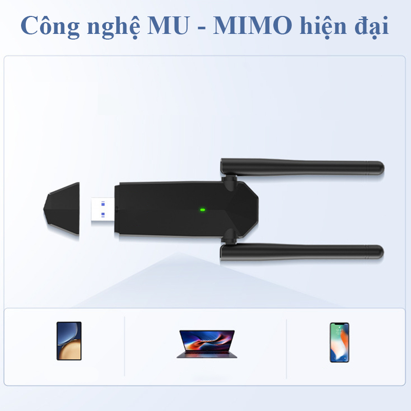 Usb bắt wifi cho pc 2 Râu Không Dây AC1300M Băng Tần Kép 5Ghz 2.4Ghz Bộ Chuyển Đổi USB 3.0 Card cho máy tính, laptop