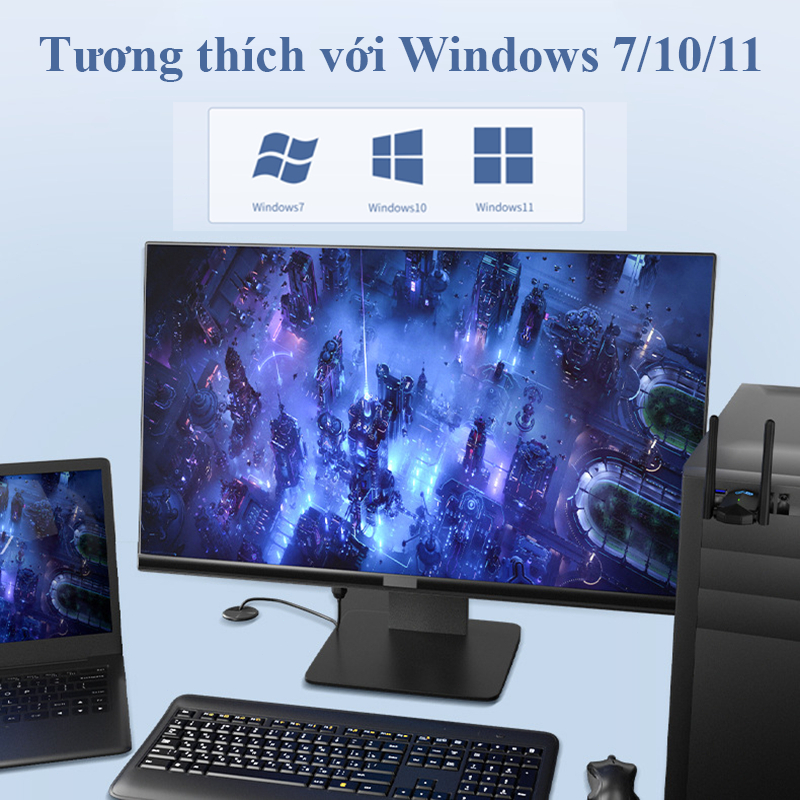 Usb bắt wifi cho pc 2 Râu Không Dây AC1300M Băng Tần Kép 5Ghz 2.4Ghz Bộ Chuyển Đổi USB 3.0 Card cho máy tính, laptop