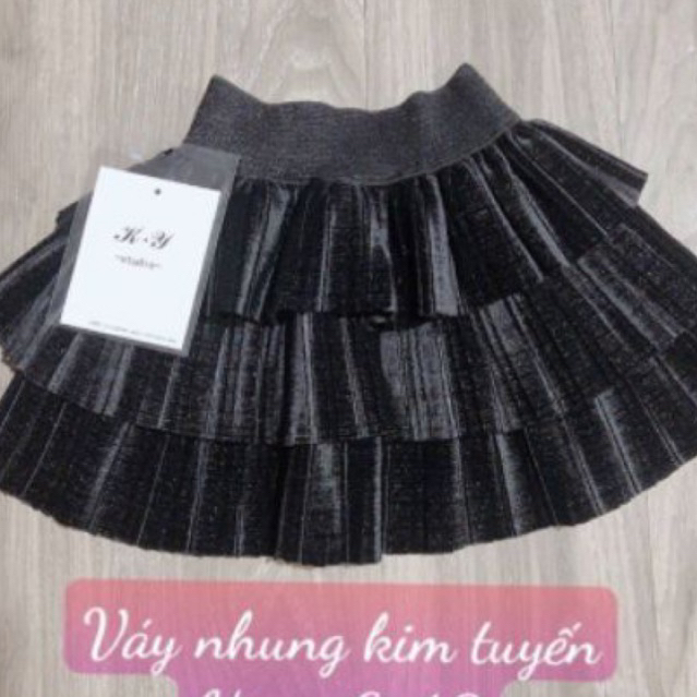 Chân váy nhung 3 tầng cao cấp cho bé gái 10-25kg