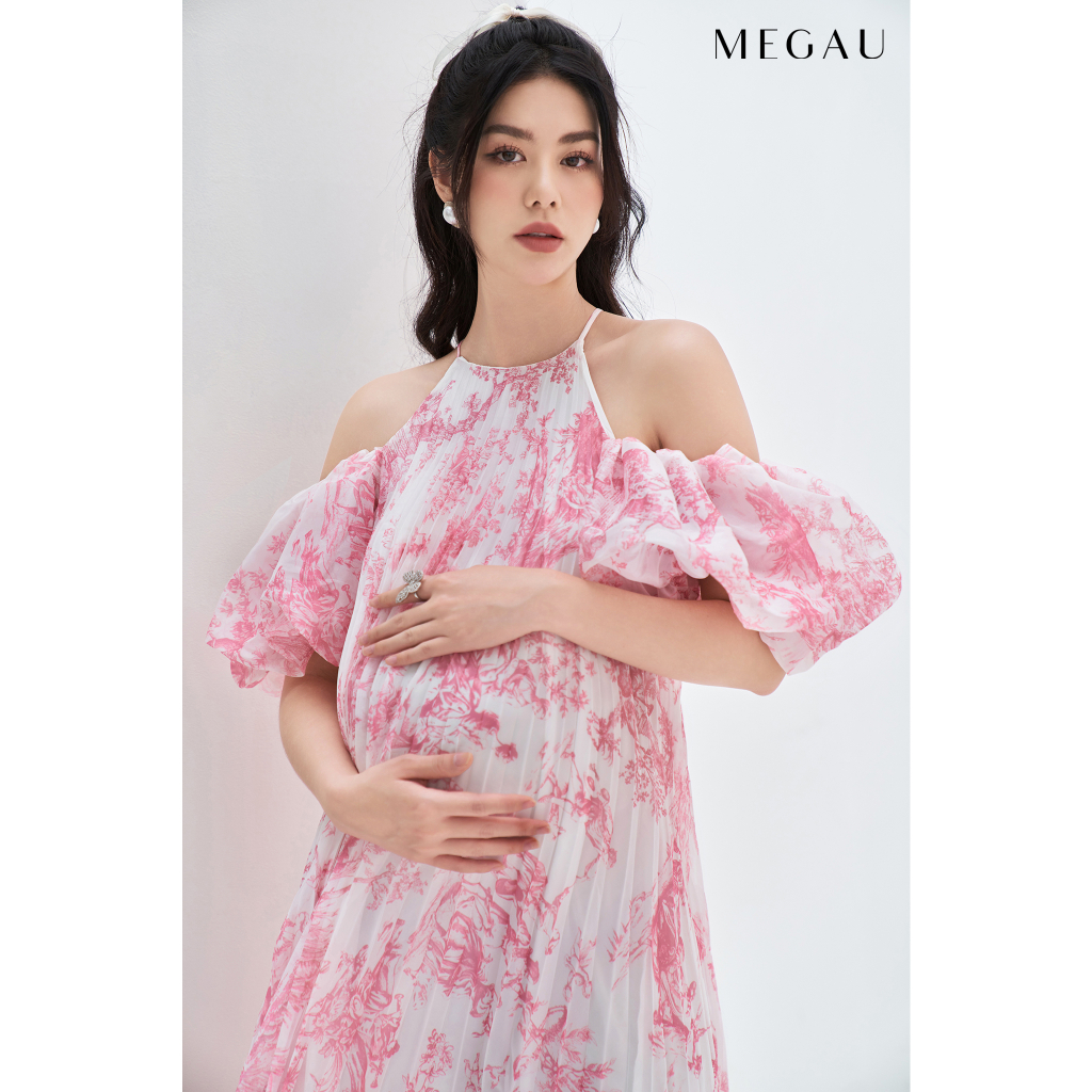 [Mã BMLTA35 giảm đến 35K đơn 99K] MONICA - Váy hoa mềm mại hiện đại cho mẹ bầu thương hiệu MEGAU