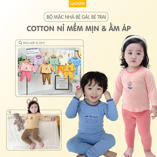 Đồ bộ bé gái, bé trai tay dài cotton nỉ | bộ thu đông cho bé