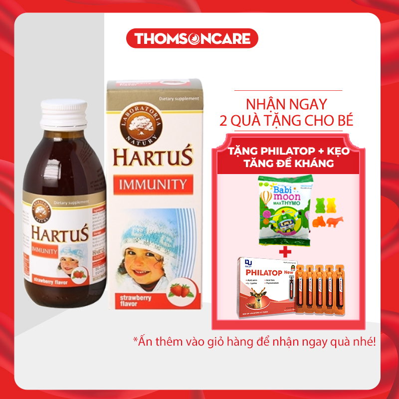Hartus Immunity siro tăng sức đề kháng cho bé, nâng miễn dịch cho trẻ - nhập khẩu chính hãng từ Châu Âu.