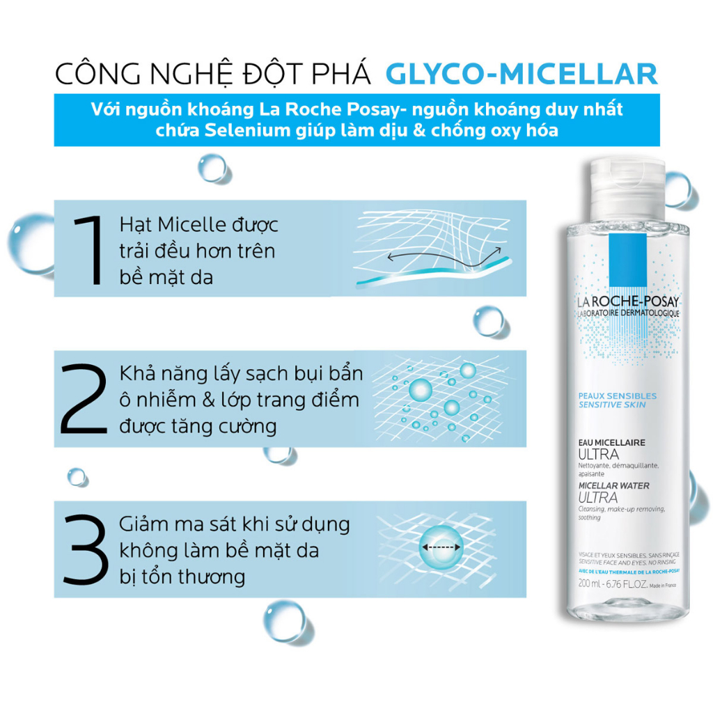 Nước Tẩy Trang La Roche-Posay Dành Cho Da Nhạy Cảm Micellar Water Ultra Sensitive Skin 50ml