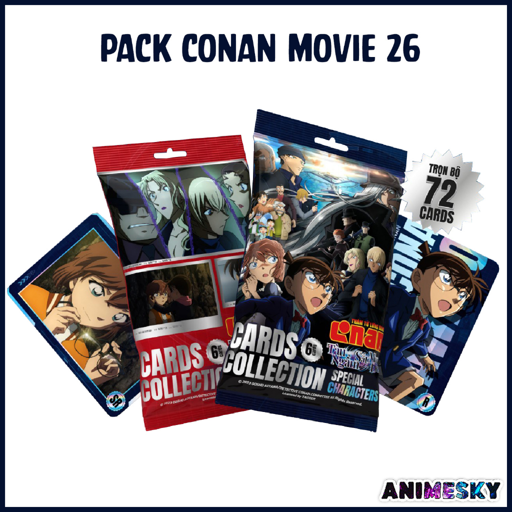 Pack card Conan movie 26: Tàu Ngầm Sắt Màu Đen phiên bản giới hạn chính hãng - Thẻ sưu tập conan