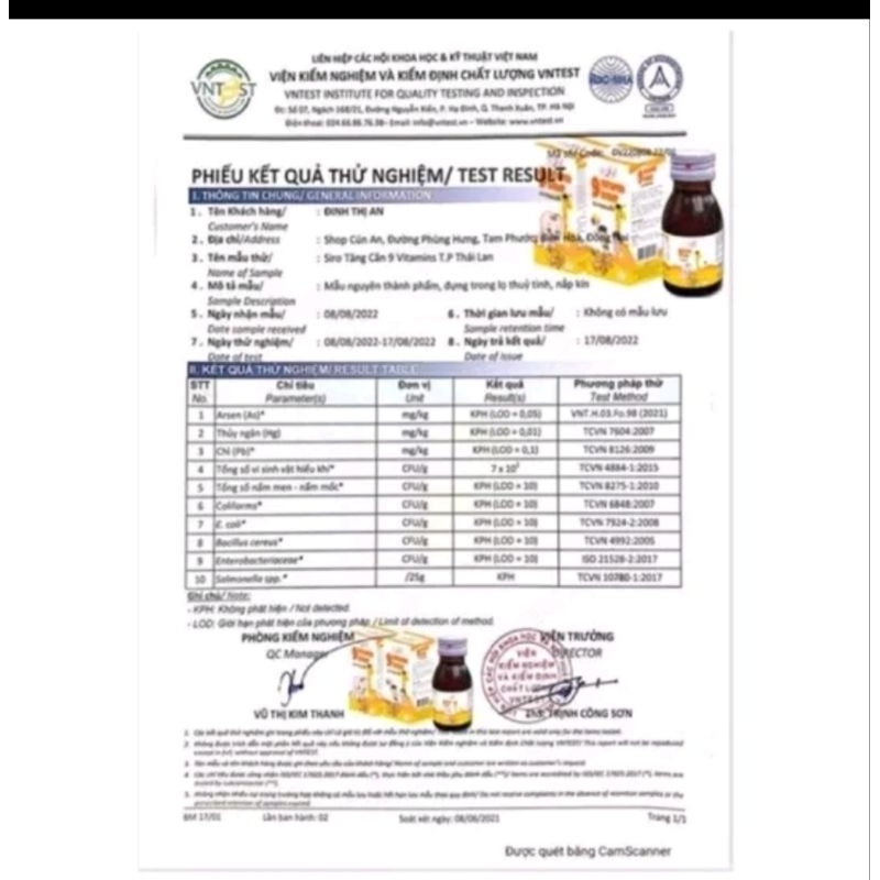 Siro vitamin thái TP