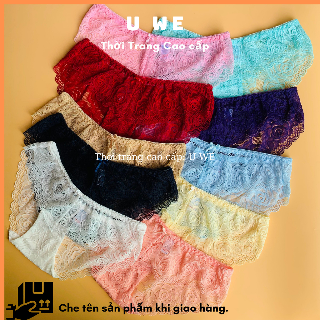 ComBo Quần Lót Ren Hoa Hồng Mát Mịn Không Lo Cấn ,Quần Chíp Ren Mềm Mịn Co Giãn Sexy Quyến Rũ - U We: Thời Trang Cao Cấp