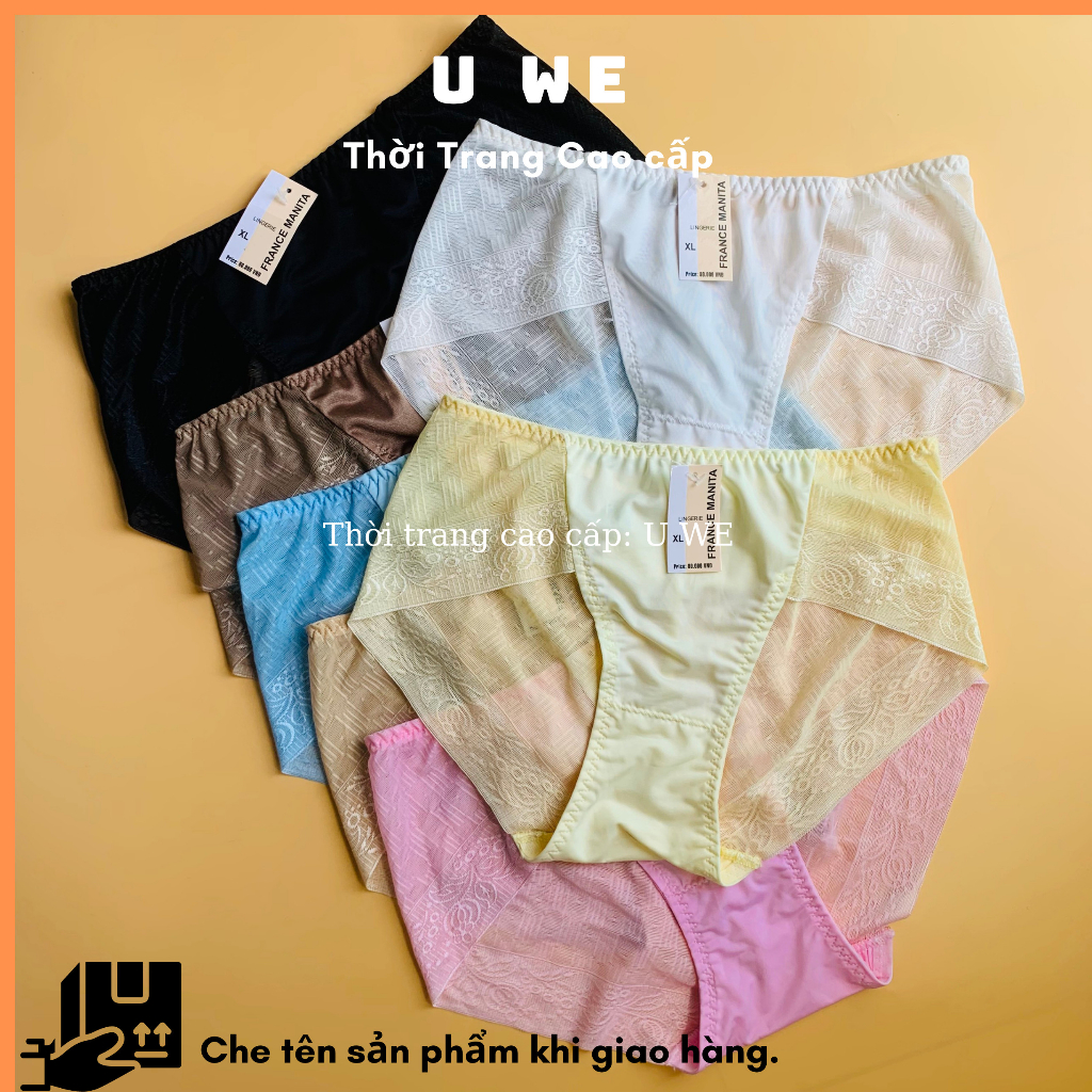 Quần Lót Nữ Không Lằn Mông Quần Chíp Nữ Vải Thun Lạnh Phối Ren Tản Nhiệt Mềm Mịn Thoáng Mát - U We: Thời Trang Cao Cấp