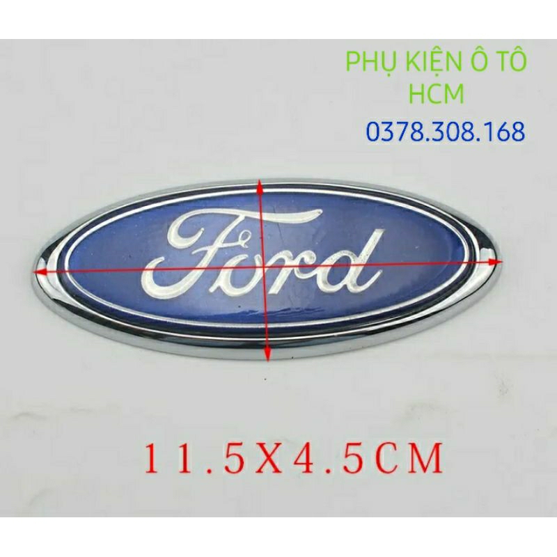 Logo mặt nạ ô tô Ford Mondeo,Laser,Ecosport,Focus,Fiesta(Quà tặng)-11.5*4.5 cm