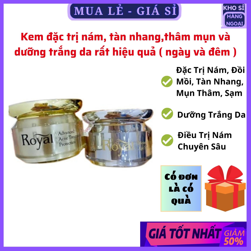 Kem dưỡng trắng da, kem nám Royal mờ nám, tàn nhang,thâm mụn rất hiệu quả (ngày và đêm)