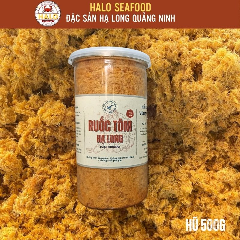 Ruốc tôm thịt Hạ Long, Chà bông tôm Quảng Ninh cho bé ăn dặm 250gam, 500gam - Halo SeaFood