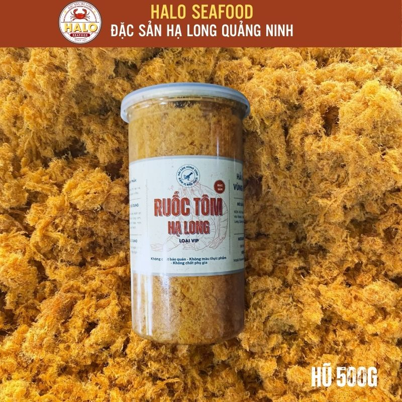 Ruốc tôm thịt Hạ Long, Chà bông tôm Quảng Ninh cho bé ăn dặm 250gam, 500gam - Halo SeaFood