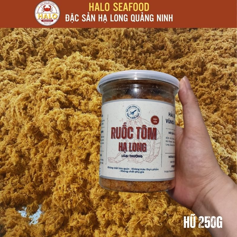 Ruốc tôm thịt Hạ Long, Chà bông tôm Quảng Ninh cho bé ăn dặm 250gam, 500gam - Halo SeaFood