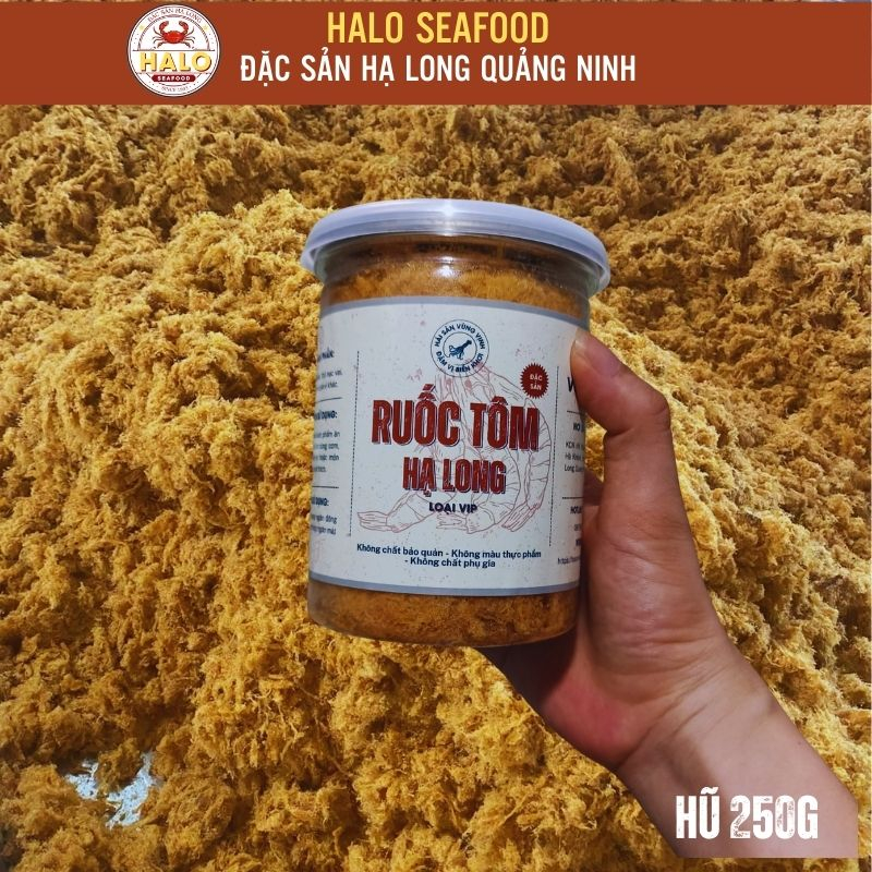 Ruốc tôm thịt Hạ Long, Chà bông tôm Quảng Ninh cho bé ăn dặm 250gam, 500gam - Halo SeaFood