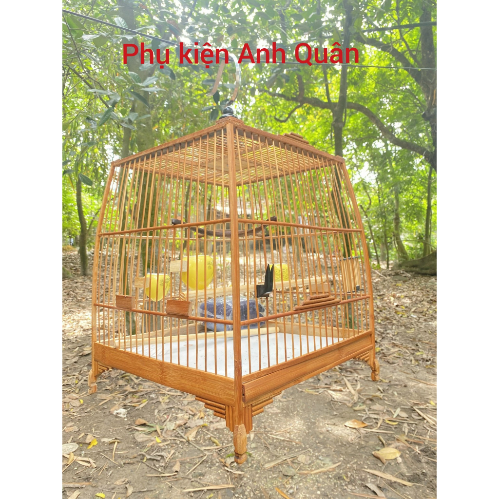 KHUNG LỒNG CHIM chào mào tre già cửa báng súng siêu đẹp - dễ ráp - tặng keo dán và dầu ủ